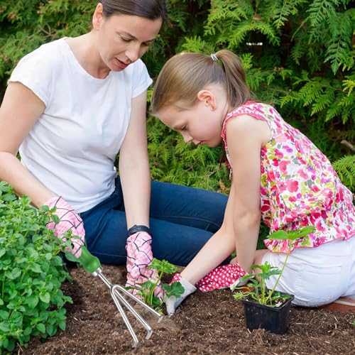 Garden Rake Soil Tiller, Stainless Steel Claw Gardening Tools Hand Rake