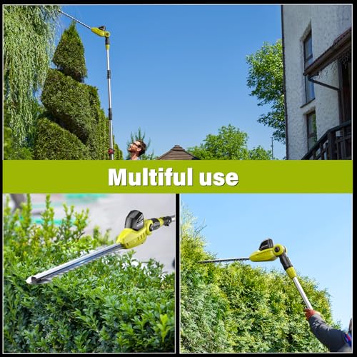 SEYVUM 20V Cordless Pole Hedge Trimmer, Bush & Shrub Cutter, 20-Inch Blade