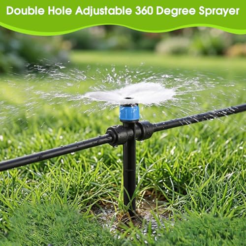 25Pcs Drip Irrigation Emitters – 8-Hole Adjustable Flow for 1/4" Tubing - color: Blue