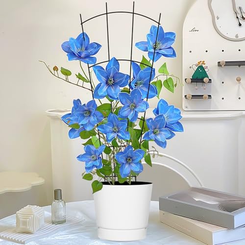 Yaocom 4 Pack 32'' Metal Garden Trellis for Climbing Plants, Fan Shape