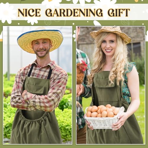 Maiteenly Gardening Apron with Release Pockets, Green Classic