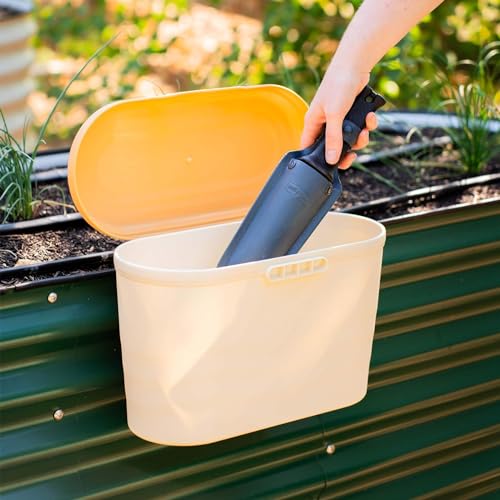 Vego Garden Heavy-Duty Hanging Garden Toolbox, Weather-Resistant Durable Polymer, Holds Up to 44 lbs, Features a Rounded Lid Daffodil Yellow - color: Daffodil Yellow