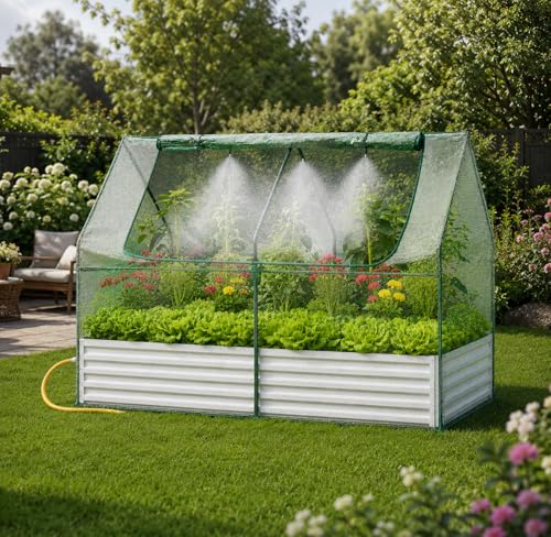 Garvee 6x3x1 FT Raised Garden Bed with PE Cover & Self-Watering System - color: Beige W/ Pe Cover, size: 6x3x1 ft