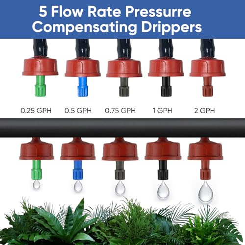 1 GPH Pressure Compensating Drippers for Irrigation System,50 Pack - size: 1 GPH 50PCS