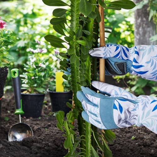 Gardening Gloves for Women Thicken Thorn Proof Women garden gloves, Long Forearm Protection for Yard and Outdoor Work - size: Medium