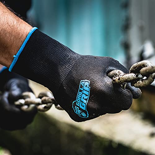 GORILLA GRIP Never-Slip Maximum-Grip All-Purpose Gloves, Nylon, Large