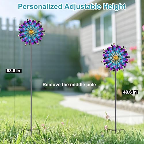 64" Wind Spinners Outdoor, Kinetic Metal Garden Spinners Clearance