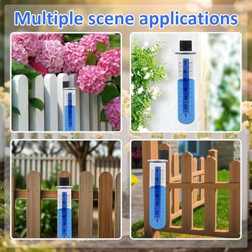 TBWHL 7" Outdoor Rain Gauge with Stainless Steel Bracket for Garden Yard - color: Black