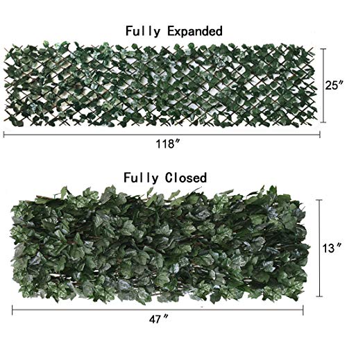 Expandable Privacy Fence Screen for Balcony Patio Outdoor Porch - color: Dark Green