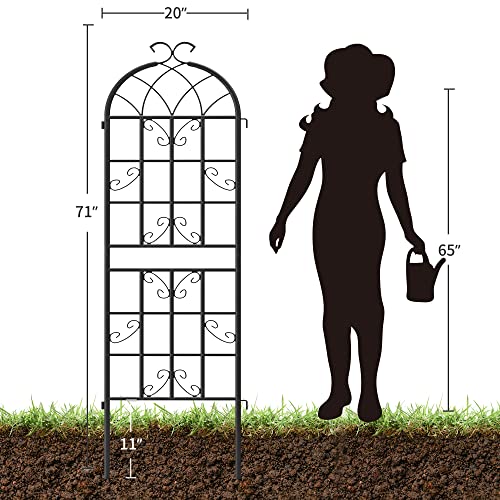 2-Pack 71" Black Metal Garden Trellises with Butterfly Design - color: 2 Pack 71"- Butterfly Black