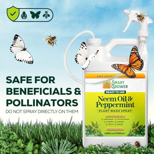 Neem Oil Spray for Plants with Peppermint Oil. Indoor & Outdoor Plant Use - size: 128 Fl Oz