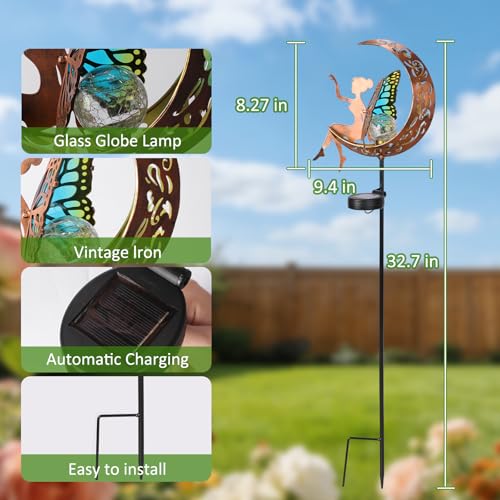 Solar Fairy Garden Lights Outdoor Yard Decor Gifts for Women Mom Grandma