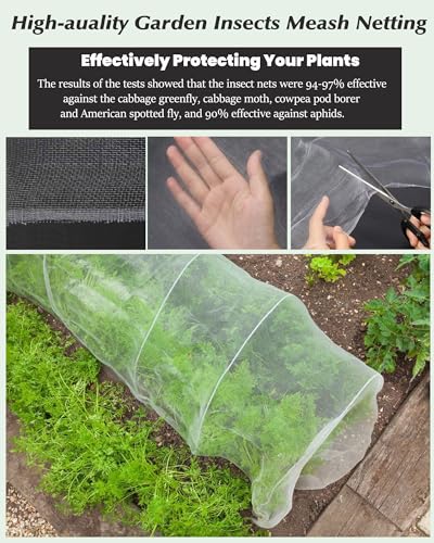Dmyifan10x26Ft Ultra Fine Garden Mesh Netting Thicken Protection Netting for Vegetable Plant Fruits Health Growing, White Screen Barrier Net for Pest Bird Mosquito - size: 10 x 26 FT