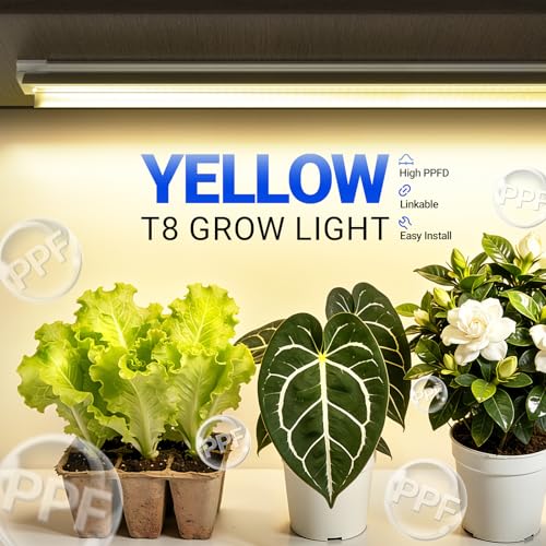 Barrina T8 Grow Light, 4FT 42W Full Spectrum LED Plant Light Strip, 6 Packs - color: Yellow, size: 4ft-6 Packs