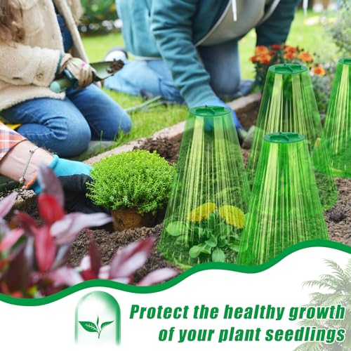 UQM 30 Pack Garden Cloches for Plants with Rotary Vent Cover Reusable - color: Green-30pc