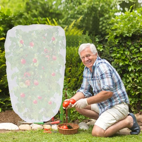 5x3.3 Ft Garden Plant Shade Cover with Drawstring, Non-Woven Sunshade Cloth - color: 1 Pc, size: 5 x 3.3 Ft