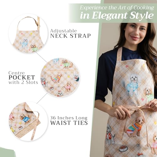 Maison d' Hermine Aprons for women with Pocket 100% Cotton (27.50"x31.50") - color: 129 - Let’s Play