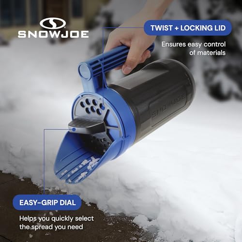 Snow Joe 2 Pack Handheld Multi-Purpose Spreader, 5 Lb Capacity - Adjustable Dial Flow Control for Ice Melt, Grass Seed, Fertilizer, and More, SJSPD1