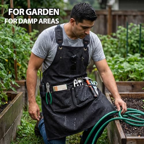 Woodworking Apron Men Cross Back Adjustable Tool Work Garden M-L