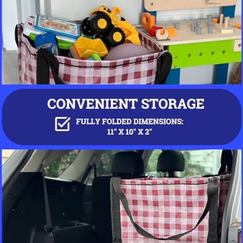 DURASACK Heavy Duty Storage Tote Bag 22-Gallon, Gingham Red, Pack of 4 - color: Gingham Red, size: Pack of 4