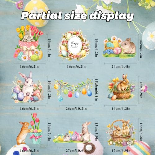 81PCS Easter Window Clings - Easter Window Clings for Glass Windows, Easter Egg Bunny Butterfly Stickers for Window Decals, Double-Sided Spring Flower Window Stickers for Easter Decorations (9 Sheets) - style: A-Easter
