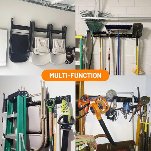 Wallmaster Garage Storage Organization Wall Mount Folding Chair Hangers - size: 12Hooks+6Panels