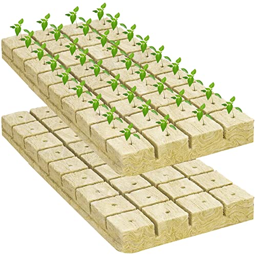 Legigo 1.2 Inch Rockwool Cubes Seed Starter Plugs for Hydroponics, 72 Plugs - color: 2 Sheet, size: 1.2" Plugs
