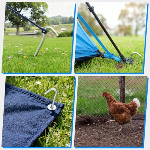 MySit Tent Stake 9 Inch 30 Pack Heavy Duty Anti-Rust Ground Stakes
