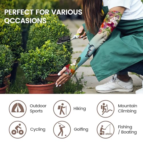YPHCDO Gardening Sleeves for Women Sun Protection Cooling Arm Sleeves - color: Blue Purple