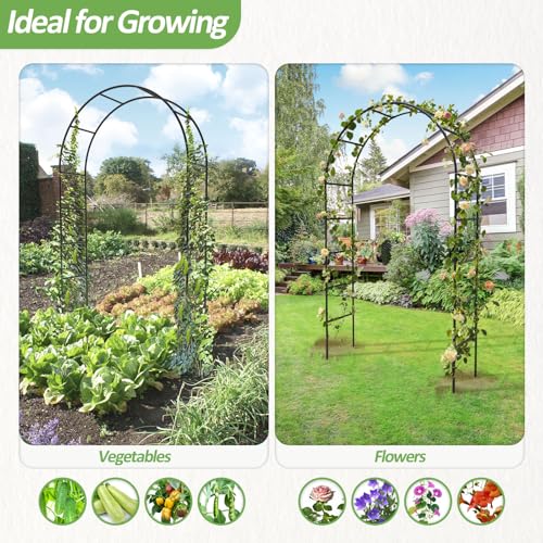 Garden Arch Trellis for Climbing Plants Outdoor - 94.5" H*55" L - size: 94.5"(H)*55"(L)*7.7"(W)