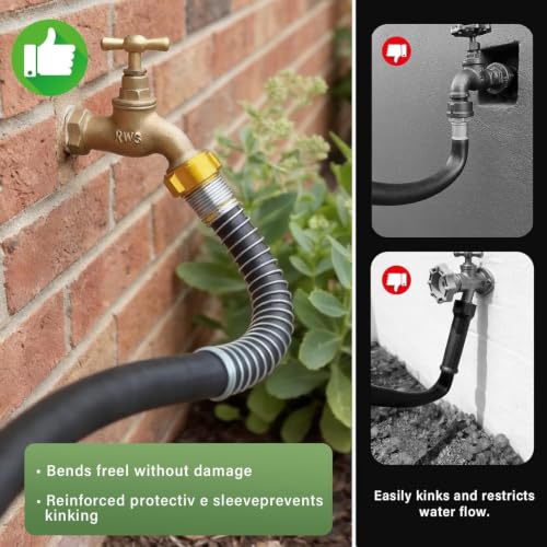 Garden Hose 5/8" x 15ft 4-Layer Heavy Duty Hose with 800 PSI Burst Pressure – Kink Resistant Flexible All-Weather Outdoor Hose for Yard Car Wash Pets Black - size: 15ft