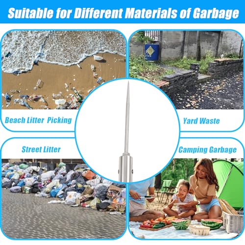 Trash Picker Upper Grabber Extra Long,62 Inch Trash Pickup Tool Heavy Duty Stainless Steels Tip Lightweight Reinforcement Debris Nabber Litter Picker Grabber Durability Sponge Handle - size: 62 Inch