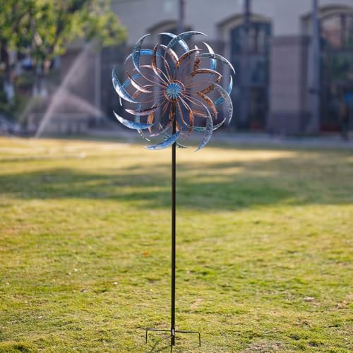 Stargarden Large Wind Spinners Outdoor, 23 Inch Kinetic Wind Spinner - color: Blue-b-23"