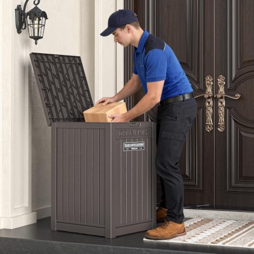 Package Delivery Box for Outside, Brown - color: Brown