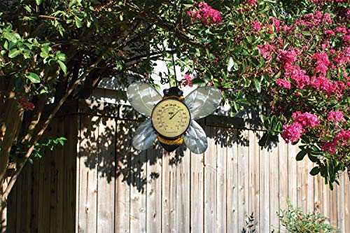 Poolmaster 54579 Bumble Bee Wall Décor and Thermometer for Home or Garden, Yellow - style: Bumble Bee