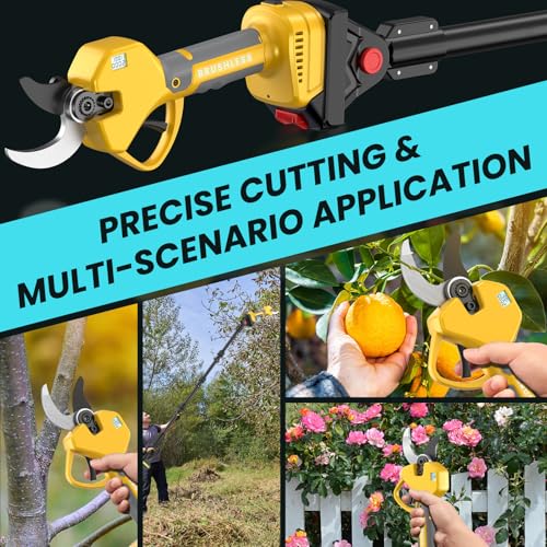 2-in-1 Pole Pruning Shears 2.6" Cordless Electric Pole Pruners - color: With Telescopic Pole