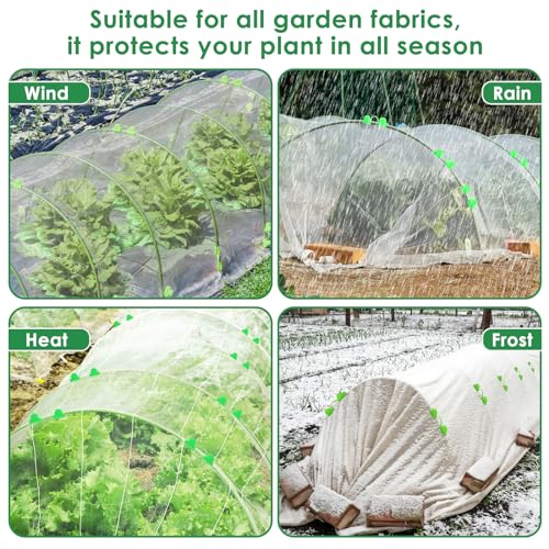 60 Pcs Garden Hoops for Raised Beds, 12 Sets Greenhouse Hoops Grow Tunnel Rust-Free Fiberglass Hoop House Kit, Plant Support Garden Stakes Hoops Frame for Netting Shade Cloth Row Cover Garden Supplies