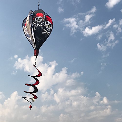 In the Breeze Pirate Hot Air Balloon Wind Spinner,11" W x 17" H, 26" Tail,1039 - color: Pirate