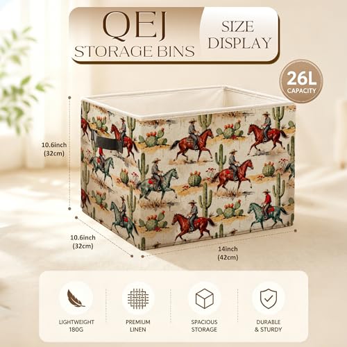 Western Cowboy Storage Basket Bin - color: Zoon horse