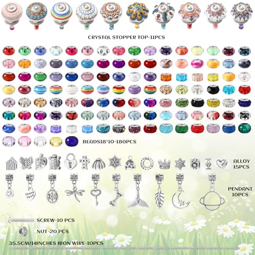 Silipull 255 Pcs 14 Inch Garden Stakes Decorative Ceramic Mushroom and Pumpkin Round Beaded Garden Stakes Decor Fairy Sticks for Indoor Outdoor Yard Lawn Pathway Patio Decoration - style: Stylish