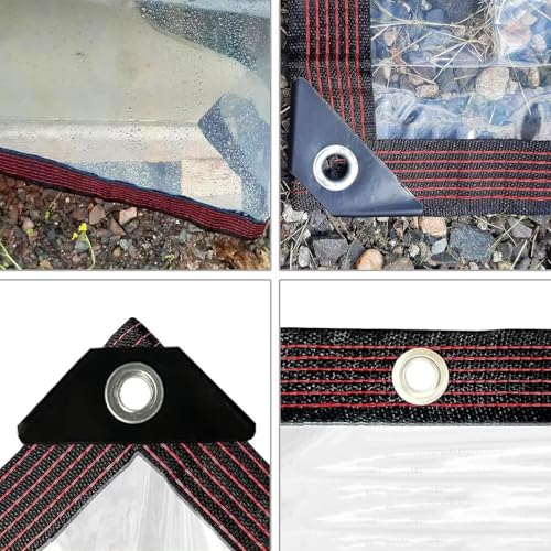 Clear Tarp - Heavy Duty Waterproof 8x16FT Plastic Tarps with Grommets Clear Vinyl Tarps for Outdoor Porches Transparent Tarpaulin for Patio Enclosure Roofs Greenhouse Plant Chicken Coop Cover - size: 8x16FT-1PCS