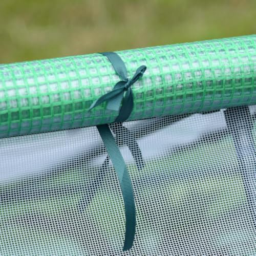 Outsunny 71" x 55" x 32" Mini Greenhouse Outdoor with Zipper Windows Green