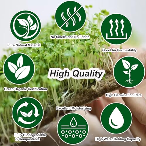 32 PCS Microgreen Mats, 5" X 5" Plant Grow Mat Hydroponic Grow Pads Microgreens Sprouting Mats Microgreens Kit for 1020 Germination Trays Wheatgrass Sprouts - size: 32PCS 5''x5''