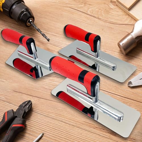 3 Pack Plaster Finishing Trowel Set, Paint Plastering Hand Tool - size: 0.7mm, 3Pcs, Red