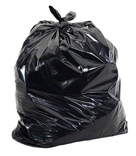 Aluf Plastics 60 Gal Black Coreless Roll Trash Bags, E-Z Tie (Pack of 100) - style: 55-60 Gal, 1.25 Mil Equiv, 100 Count