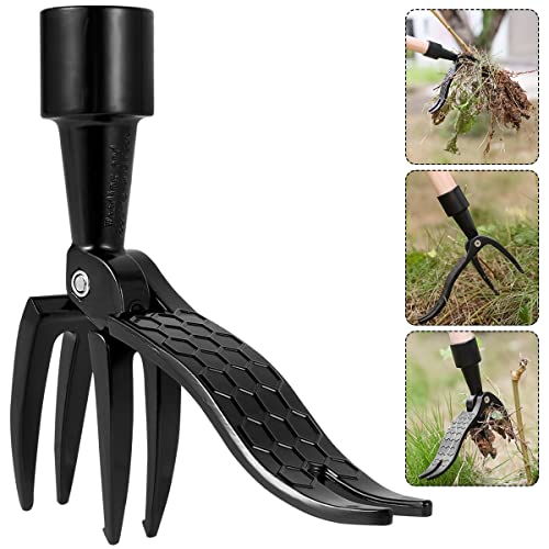 Weed Puller Tool Head Replacement, Weeding Puller Remover Tool Stand Up Heavy Duty for Yard Garden, 4 Claws Steel Head Artifact Uprooting Weeder Tool Design Easily Remove Weeds (No Handle)