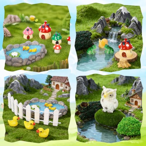 61 Pcs Fairy Garden Accessories Outdoor Miniature Figurines