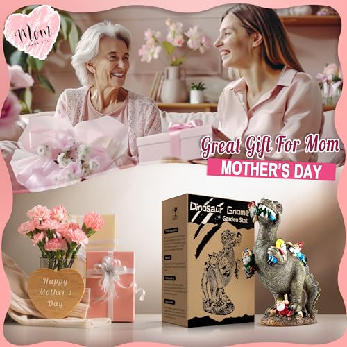 SOWSUN 14" Garden Gnomes Statue Dinosaur Outdoor Decor Gifts for Women - size: 14“ Dinosaur