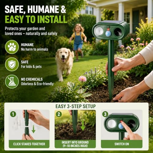 USB Charge Sonic Fortress Pro Deer Repellent Devices,2026 Upgraded