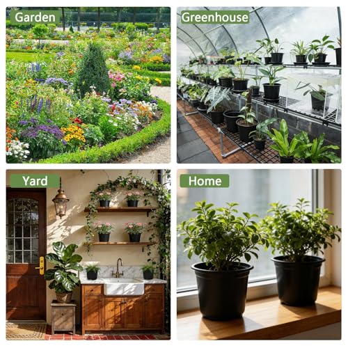 AUGSHY 110 Pcs 5 Inch Black Plastic Plant Pots, Nursery Pots - size: 5 Inches